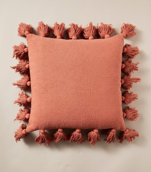 AU - Coussin Tassel texturé et pompons