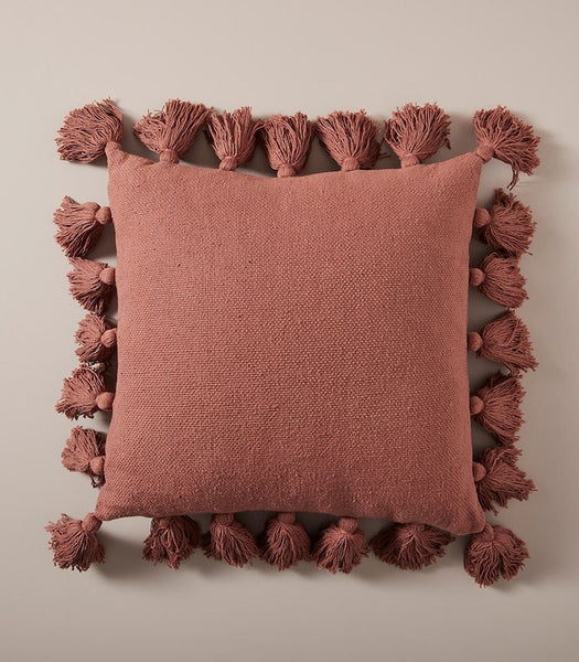 AU - Coussin Tassel texturé et pompons