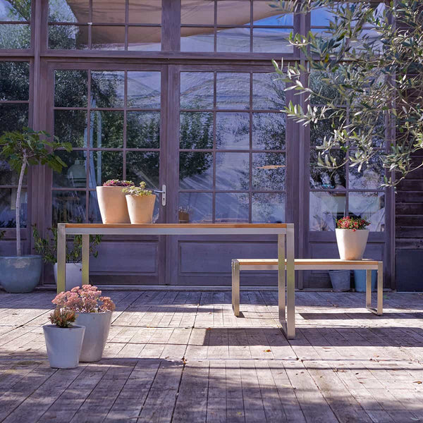 Table de jardin Visone en teck naturel